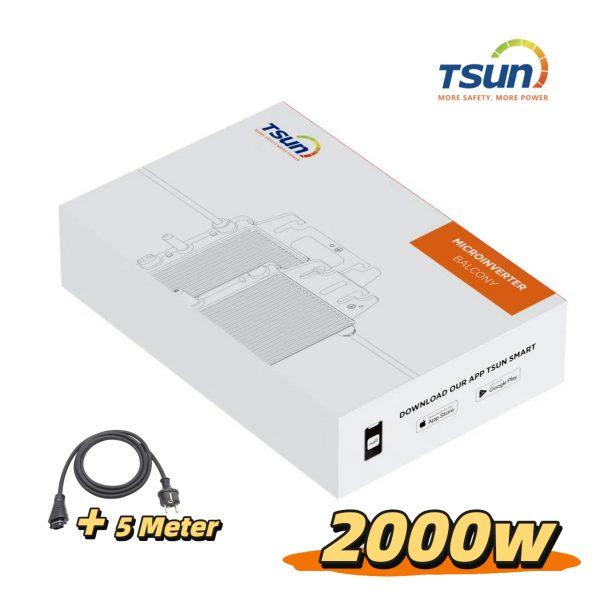 TSUN Balkon Mikrowechselrichter TSOL-MS2000(800w), WLAN integriert, inkl. 5 Meter AC Schlusskabel – Bild 2