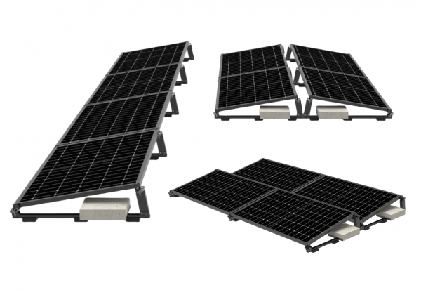 PreFix4 Montage-Set Flachdach, für 4 PV-Module, schwarze Farbe, 30% Vormontiert – Bild 4