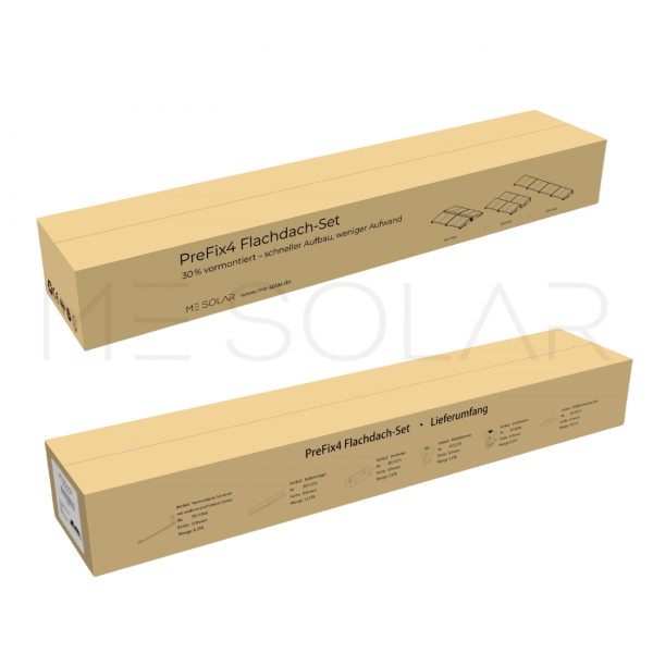 PreFix4 Montage-Set Flachdach, für 4 PV-Module, schwarze Farbe, 30% Vormontiert – Bild 7